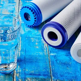 Naturewater NW-BR10B5 3 Stufen Wasserfilter, 5 μ, 32,89 mm (1"), Ø60 mm PP Kartusche, Filter Wandhalterung, Filterschlüssel, Sedimentfilter Aktivkohleblock Aktivkohlegranulat