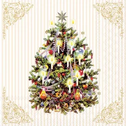 Ambiente 20 Servietten Papier 33x33cm 3-lagig - hochwertige Einweg Papierservietten mit Weihnachtsbaum Motiv - klassisch & festlich - Weihnachtsservietten