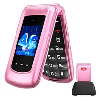 4G Seniorenhandy Klapphandy Ohne Vertrag, Dual-SIM Rentner Handy mit Großen Tasten, Sprachansage, Ladestation, Flip Senioren Handy mit SOS Notruffunktion | 2,4+1.77 Zoll Dual Farbdisplay | Kurzwahl