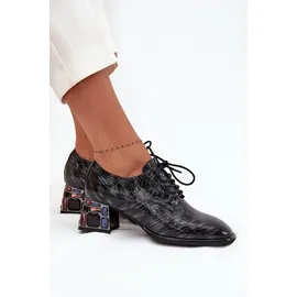 Artiker Schnürpumps Damen, Schwarz | Gr.: 37