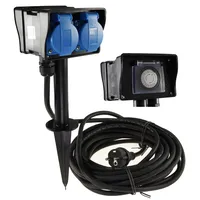 ChiliTec Gartensteckdose mit Zeitschaltuhr, IP44