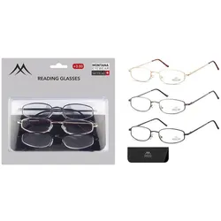 3er Pack Modische Fertiglesebrille +2.00 1 St