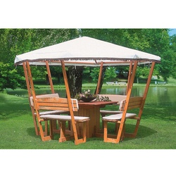 PROMADINO Pavillon »Rosenheim«, achteckig, achteckig, BxHxT: 304 x 213 x 304 cm - braun