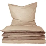 SCHIESSER Wendebettwäsche Doubleface Unifarben Beige 155 x 220 cm + 2 x 80 x 80 cm