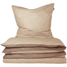 SCHIESSER Wendebettwäsche Doubleface Unifarben Beige 155 x 220 cm + 2 x 80 x 80 cm