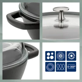 Kela Käsefondue-Set Roman, schwarz,