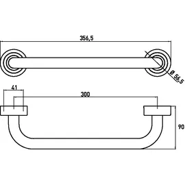 EMCO Wannengriff 300 mm Chrom