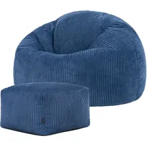 I.C.O.N. icon Sitzsack Blau, Kunststoff, 240 L, 1-Sitzer, Rund, 85x50x85 cm, Hergestellt in Deutschland, Oeko-Tex® Standard 100, Wohnzimmer, Hocker Sitzsäcke, XXL Sitzsäcke