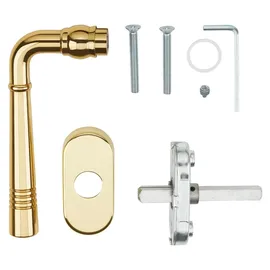 SOTech Fenstergriff FREJA Messing poliert mit Befestigungsmaterial