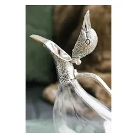 Edzard Dekantierente Dekanter Rotwein Karaffe in Entenform Daisy, Höhe 26 cm, Inhalt 0,9 Liter, edel versilberte Elemente, mit Ausgießer