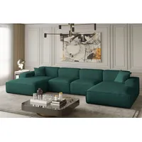 Wohnlandschaft U-Form CELES in Stoff Opera Velvet Petrol