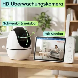 ideoon HD Überwachungskamera mit Monitor Schwarz