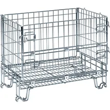 Kongamek Gitterbox Zink 860x580x680mm verzinkt vorne halb zu öffnen 300kg Tragkraft