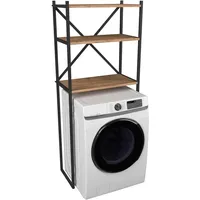 VCM Insasi Waschmaschinenschrank 66 x 160 x 34 cm Honig-Eiche Holz, Metall