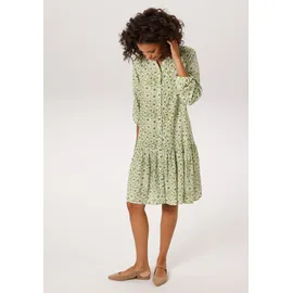 Aniston CASUAL Blusenkleid Midi Geblümt Grün 42