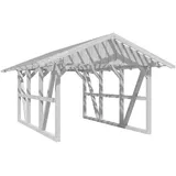 SKANHOLZ Skan Holz Carport Schwarzwald mit Dachlattung 424 x 600 cm Weiß