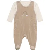 FIXONI Kinder Langarmbody "Body LS w.Velour Romper" in Braun | Gr.: 50