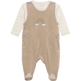 FIXONI Kinder Langarmbody "Body LS w.Velour Romper" in Braun | Gr.: 50
