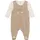 FIXONI Kinder Langarmbody "Body LS w.Velour Romper" in Braun | Gr.: 50