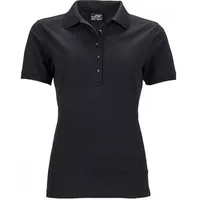 James & Nicholson Ladies' Elastic Piqué Poloshirt JN709, schwarz,