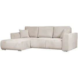 OTTO home Ecksofa OTTO HOME "BEATRICE optionale Schlafsofa mit Bettkasten, B/T/H: 265/170/86 cm", beige (creme), B:265cm H:86cm T:170cm, 100% Polyester, Sofas, Ecksofa, L-Form, wahlweise auch mit Bettfunktion und Bettkasten