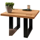Main Möbel Couchtisch Couchtisch 70x70cm "Bergamo" Kernbuche geölt beige|schwarz