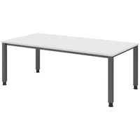 Bümö Schreibtisch Weiß, Nachbildung, Rechteckig, 200x74x100 cm FSC Mix,