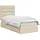 vidaXL LED-Speicherbett mit Matratze Creme 90 x 200 cm Stoff