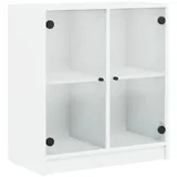 vidaXL Beistellschrank mit Glastüren Weiß 68x37x75,5 cm
