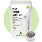 Chia Samen Bio, Premium, geprüfte Qualität, naturbelassen, ohne Gentechnik, glutenfrei, rein pflanzlich, 450g (450 g, Chia)