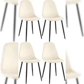CLP 4er Set Esszimmerstühle Napier creme Samt