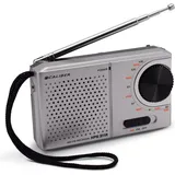 Caliber Tragbares batteriebetriebenes Radio - Mini-Radio im Taschenformat - AM/FM-Radio mit Kopfhöreranschluss (HPG311R) - Silber