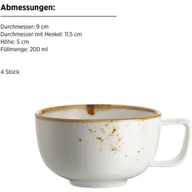 Mäser Kaffeetasse 0,2 l Beige/Braun 8 St.