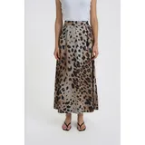 Smith & Soul Maxirock Damen Animalprint Braun/Schwarz XXL