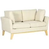 Homcom 2-Sitzer Sofa in Leinenoptik mit Kissen 137 x 78 x 78 cm