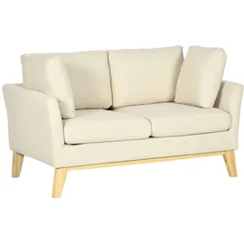 Homcom 2-Sitzer Sofa in Leinenoptik mit Kissen 137 x 78 x 78 cm