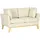 Homcom 2-Sitzer Sofa in Leinenoptik mit Kissen 137 x 78 x 78 cm