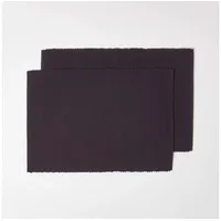 Homescapes Tischset schwarz im 2er-Set – 100% Baumwolle, 33x50