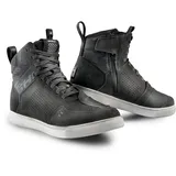 SHIMA REBEL 2.0 Motorrad Schuhe Herren Leder Belüftet Motorradstiefel Protektoren Sneaker Rutschfeste Sohle Knöchelstütze Seitlicher Reißverschluss Bikerboots (Männer, Belüftet Grau, 46)