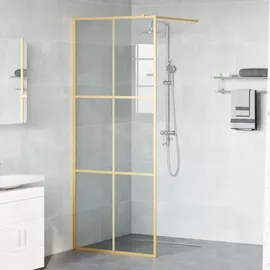 vidaXL Walk-in Duschwand 80 x 195 cm gold Gehärtetes Glas