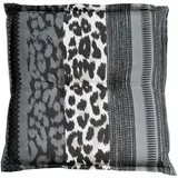 GO-DE Hockerauflage PARDLON, Schwarz - Grau - Weiß - 50 x 50 cm - mit Stehsaum