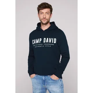 Camp David Kapuzensweatshirt mit Logo-Print, Gr. XXL, blue navy, , 37380315-XXL
