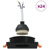 VidaXL - Einbau-Spotlights 24 Stück Quadratisch GU10 Schwarz 91x91