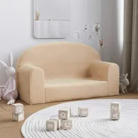 Kindersofa 2-sitzer Creme Weicher Plüsch