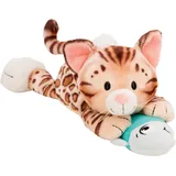 NICI Kuscheltier Katze Bengal mit Fisch 30 cm Braun