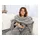 Gözze Premium Kuscheldecke mit Ärmel 150 x 240 cm silber
