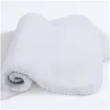 VANZAVANZU Badematte rutschfest 2er Pack Badteppich Verdickt Badezimmerteppich Weich Badeteppich Flauschige Mikrofaser Badvorleger, Supersaugfähig, Maschinenwaschbar - 50 x 80cm (Weiß)
