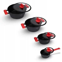 Zwieger Obsidian Topf-Set 8-tlg. Kochtopf + Pfanne + Glasdeckel