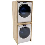 raumhirsch furniture Waschmaschinenumbauschrank 66 x 180 x 51 cm Beige
