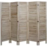 MCW Paravent MCW-G30, Trennwand Sichtschutz Raumteiler, Shabby-Look 170x200cm hellbraun